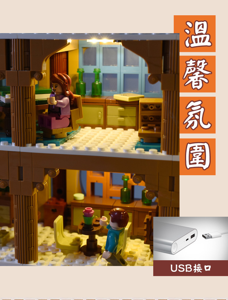 森宝601142C港风街景骑楼灯光成人高难度拼装建筑小颗粒积木玩具详情6