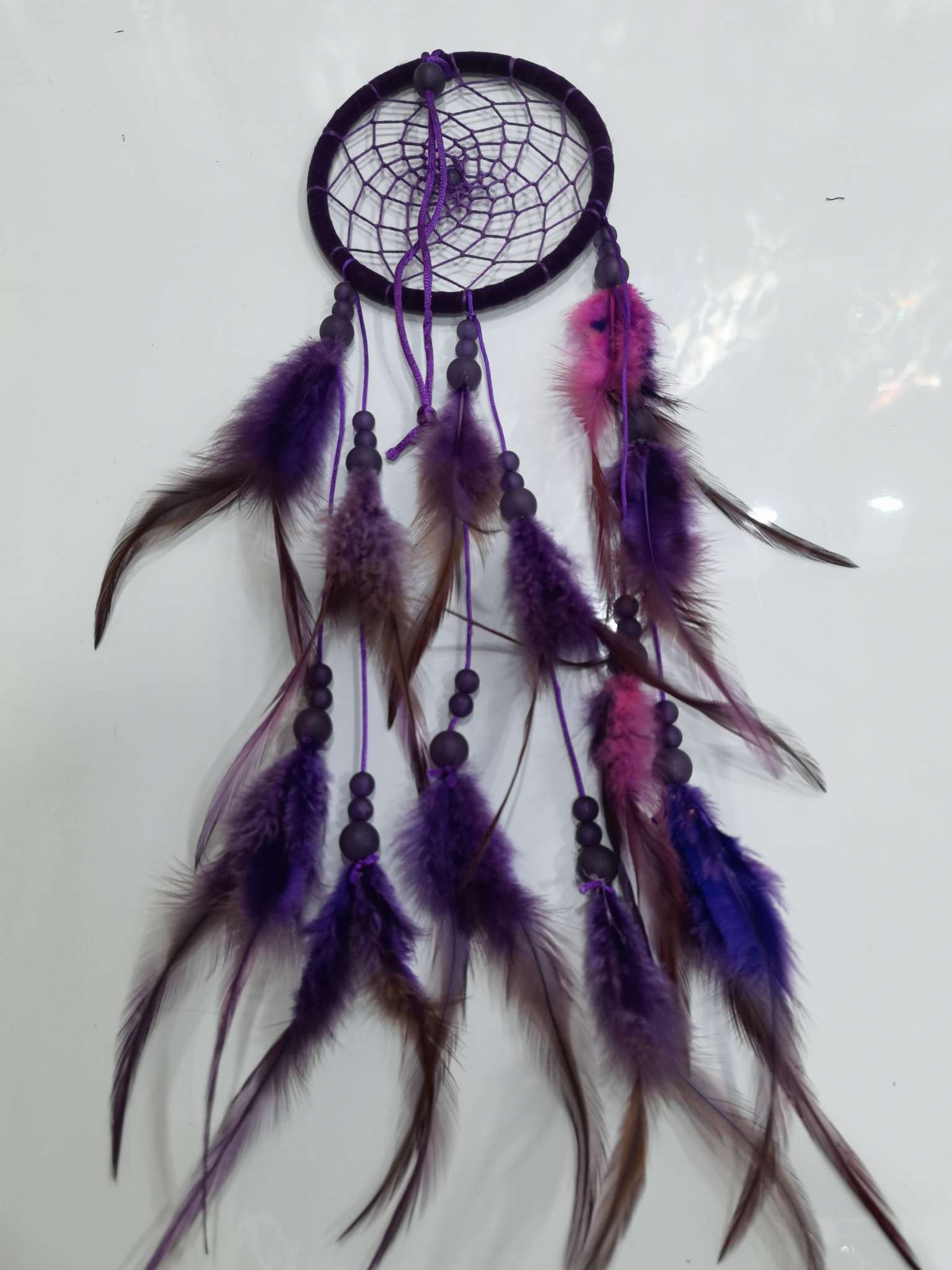 创意蓝色少女心装饰物印第安风捕梦网挂饰手工编织详情图1