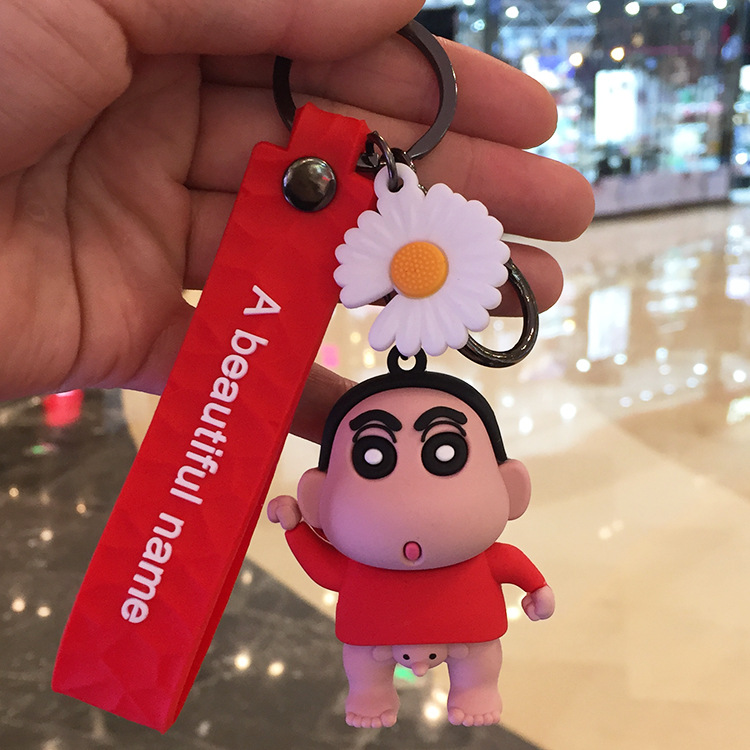 创意卡通公仔蜡笔小新钥匙扣新款硅胶汽车钥匙链可爱挂件礼品批发 1细节图