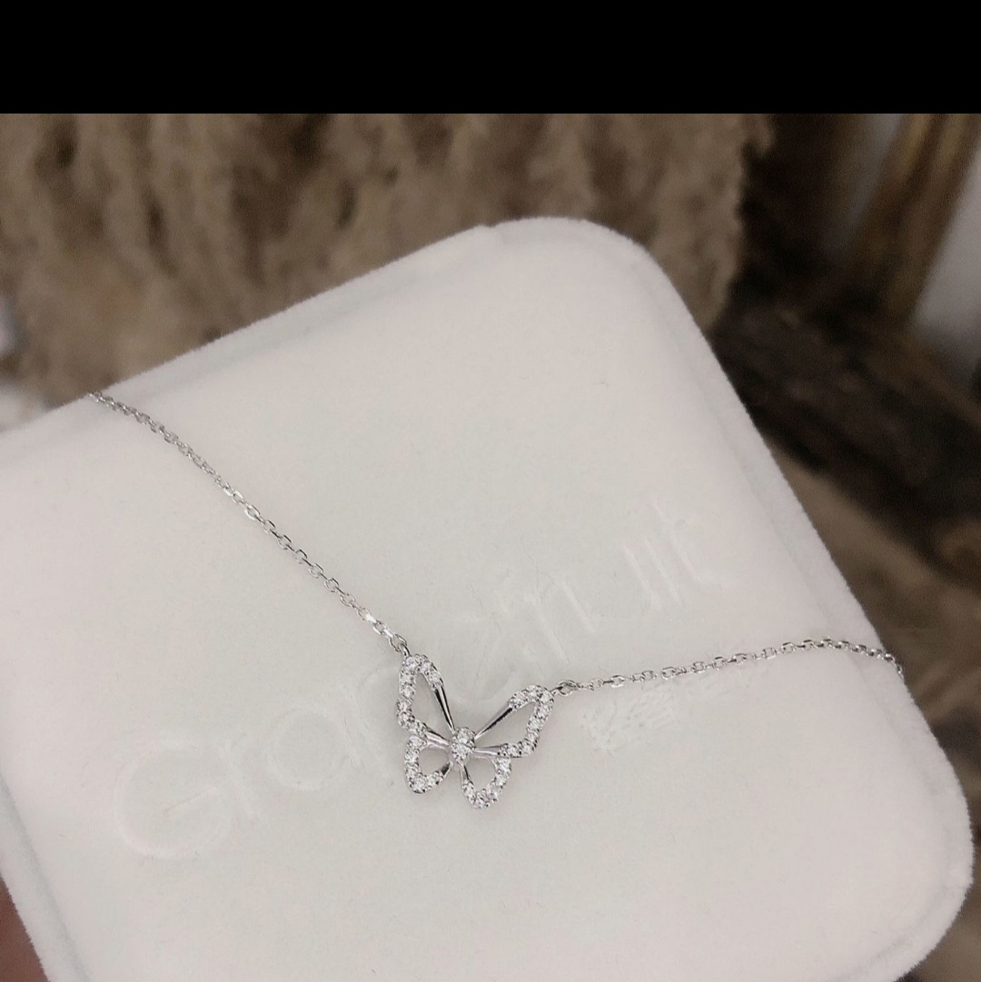 Zircon butterfly necklace