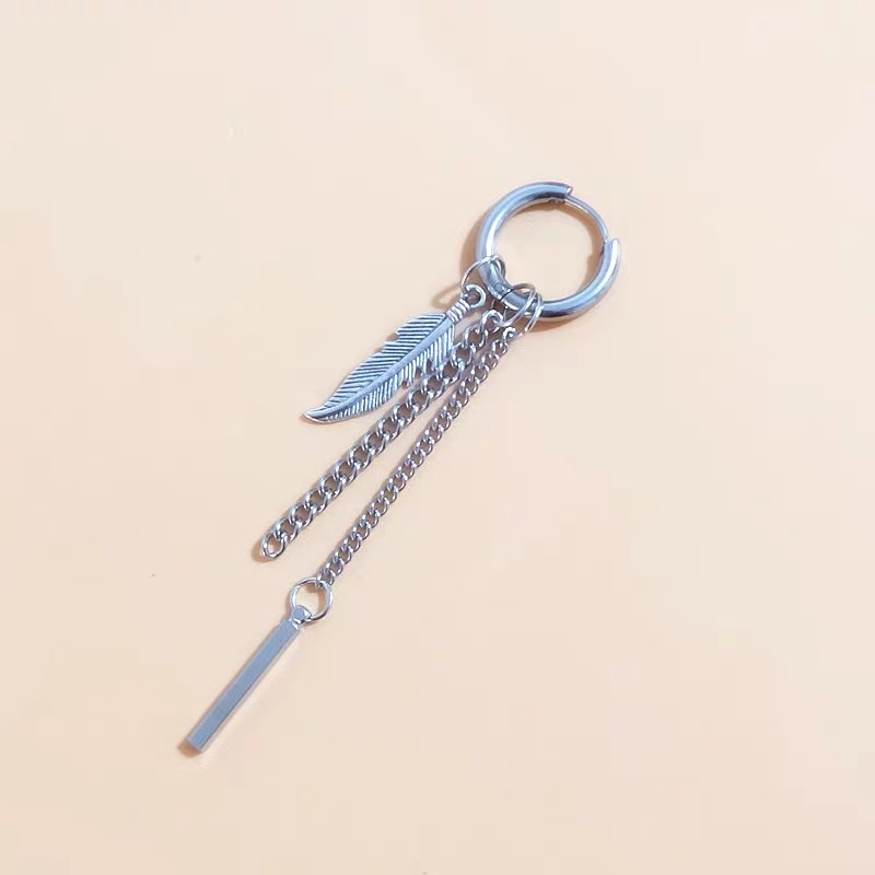 سلسلة الهيب هوب الكورية ذات سلسلة طويلة من الحلي التيتانيوم الفولاذية للرجال details Picture