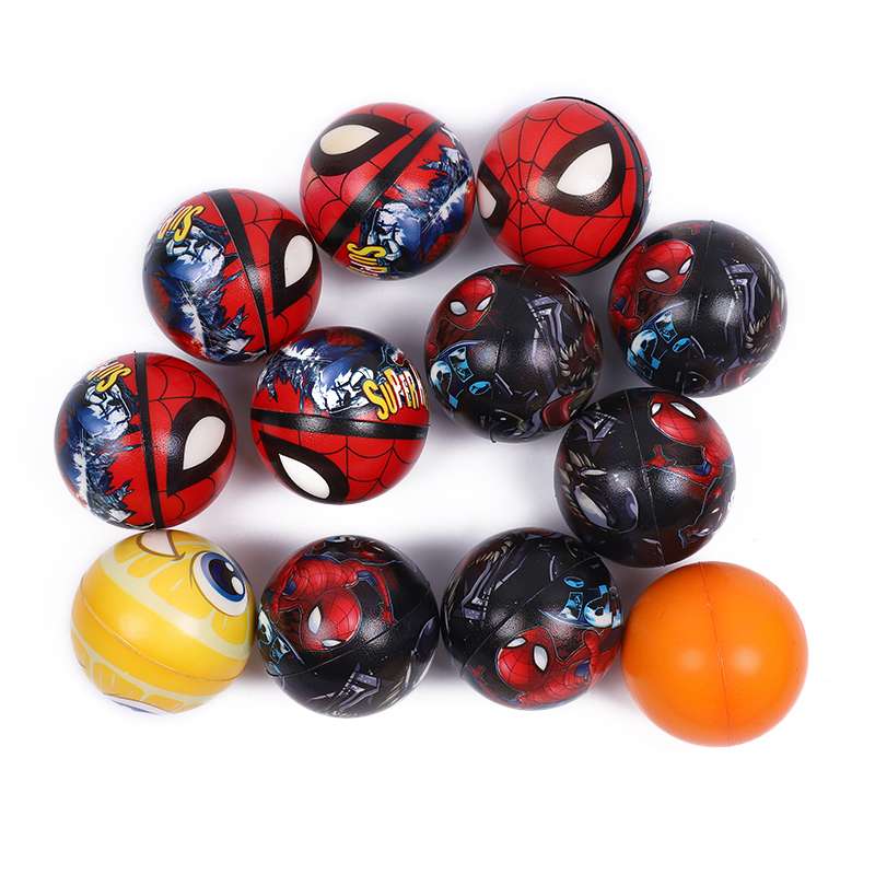 6.3pu ball football small flower digital mixed style football Old style smiling face, blue ball tennis ball baseball, sponge foam elastic ball children's toys, can be mixed with designated patterns details Picture