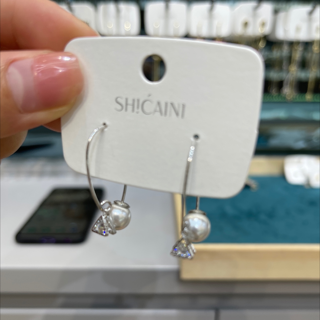 Pearl hoop earrings