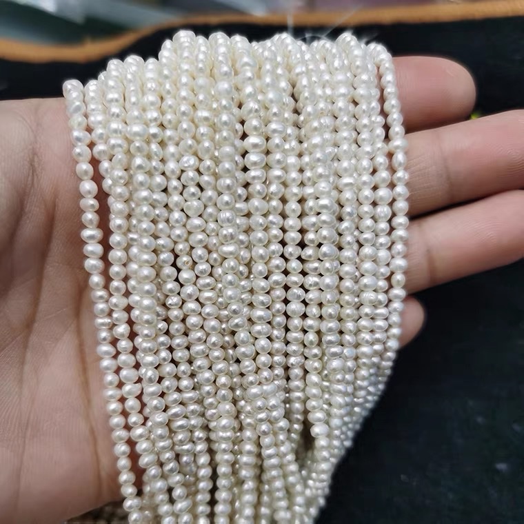 半成品珍珠项链散珠2-3mm小珍珠白色淡水珠天然diy项链 特价详情图1