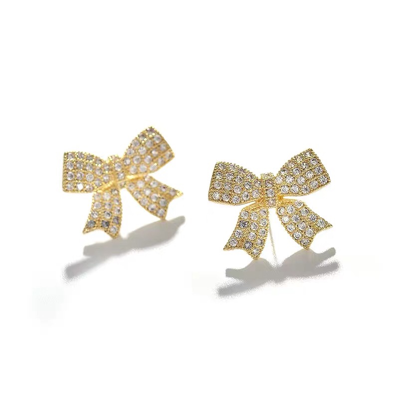 Classic flash bow earrings for sweet girls