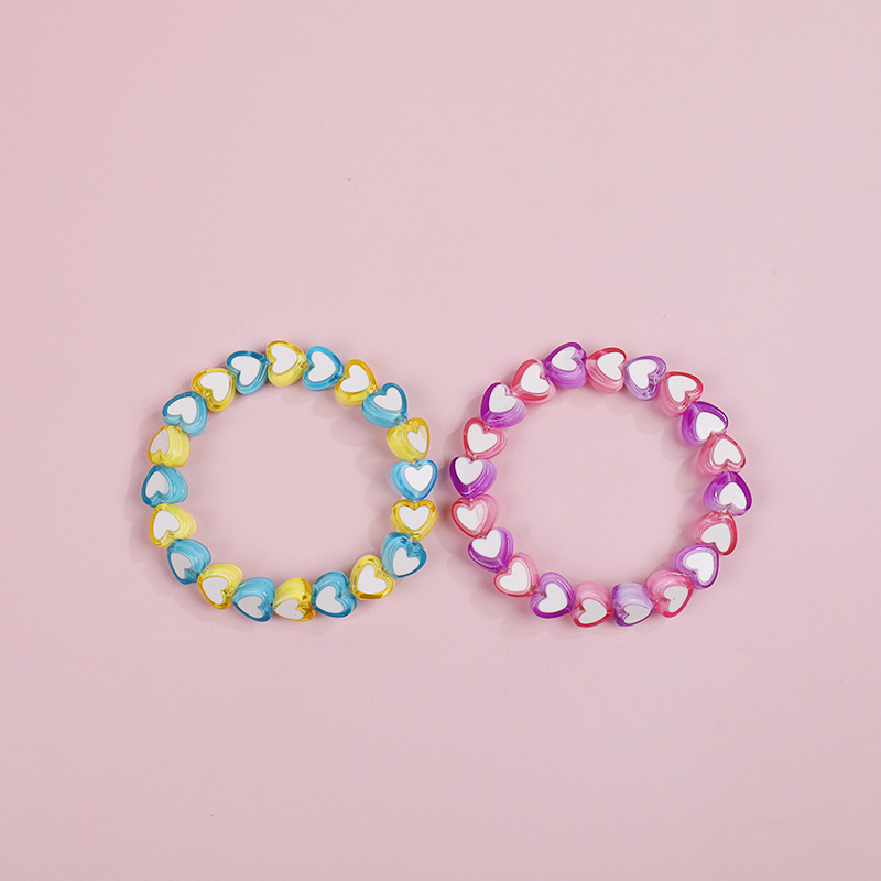 "Love Children's bracelet, acrylic color creative beaded, girls' bracelet, baby jewelry factory direct supply. details Picture