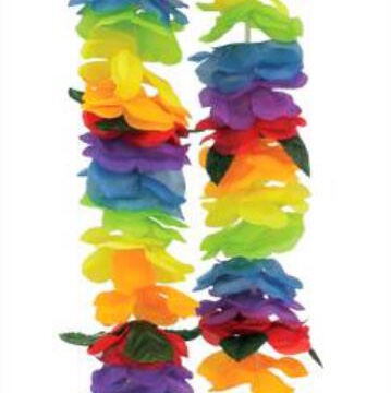 月季花本色布六彩叶子花环