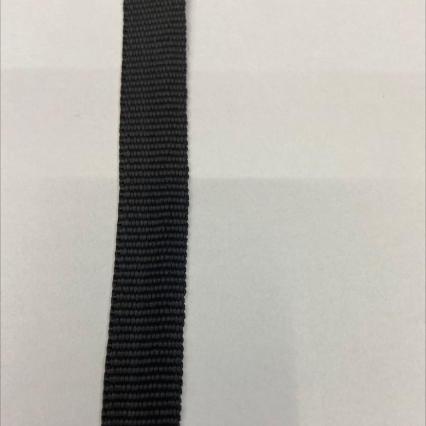 1.5cm black polypropylene slightly thick webbing 7#