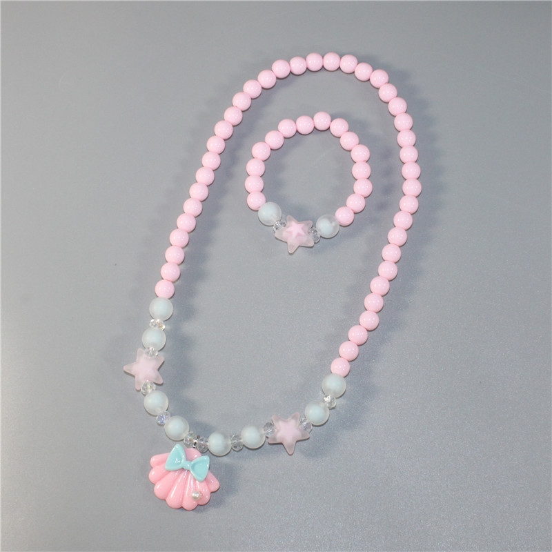 Children Girls Girls Baby Girls Little Girls Accessories Cute stars shell beads necklace bracelet set ornaments