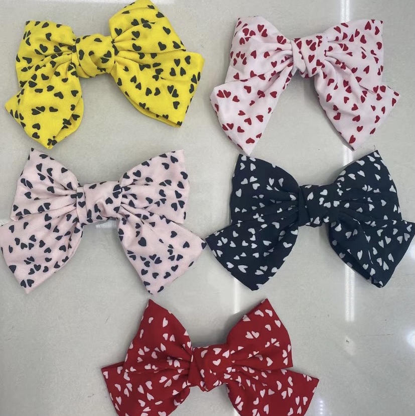 Heart-shaped bow tie, cute fabric hair band, hair tie, leather band, tulle, elegant high-elasticity updo, simple basic hair tie, hair band, hair tie, hair accessory, hair accessory