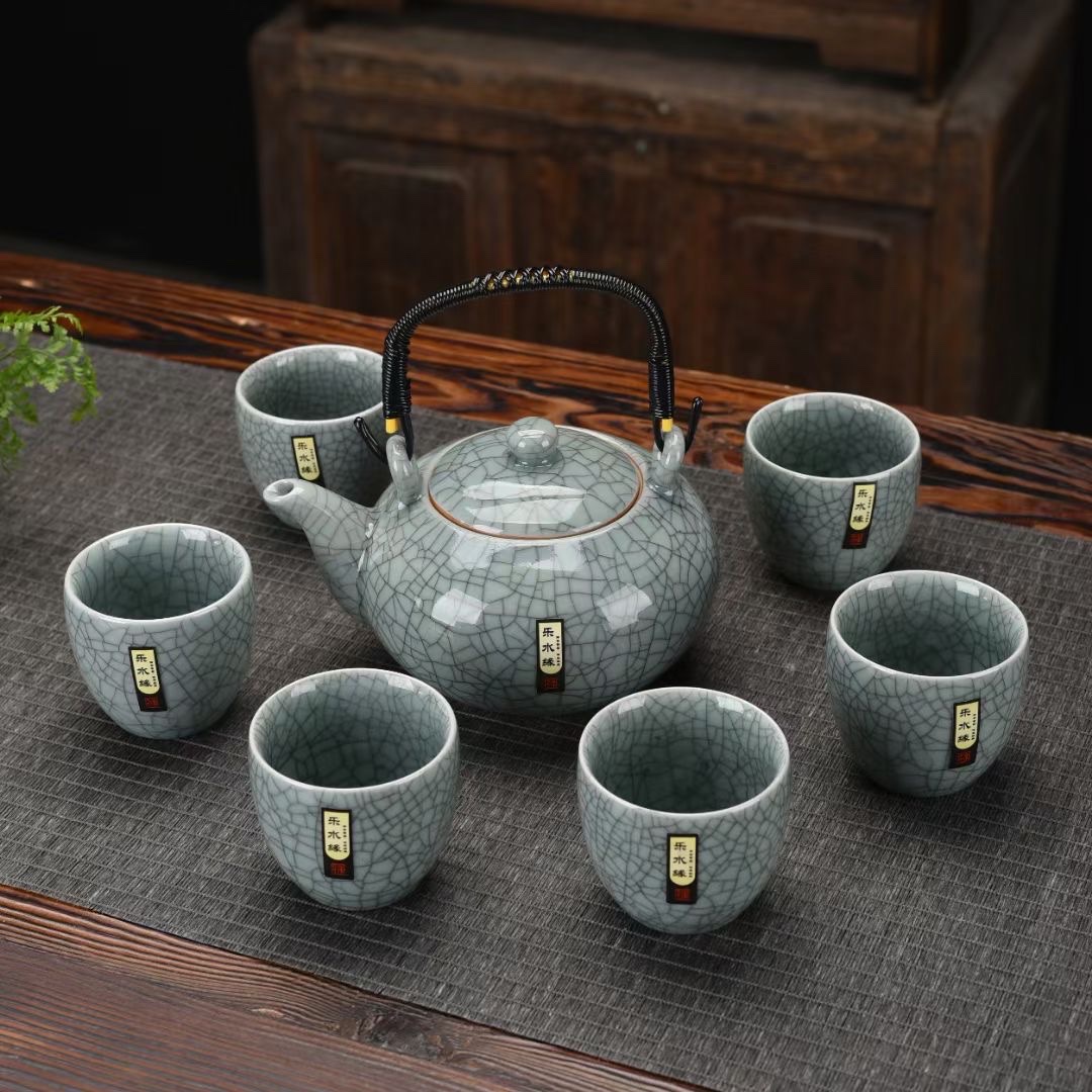 传世哥窑七件套茶具产品图