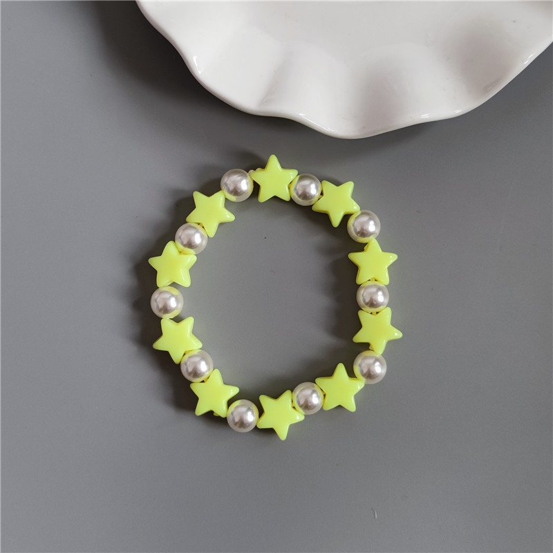 Cute candy-colored star bead bracelets for children, girls and little girls details Picture