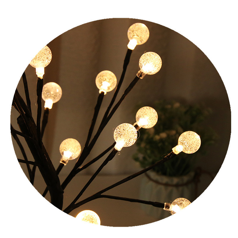 Desk lamp, heart-shaped atmosphere decoration, illuminated small tree, ins style LED renovation, dormitory background, small night cross-border crystal, 45cm high Item Picture