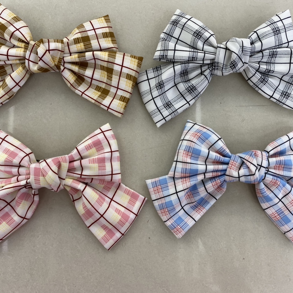 Large checkered bow tie, cute fabric hair band, hair tie, leather band, tulle, elegant high-elasticity updo, simple basic hair tie, hair band, hair tie, hair accessory, hair accessory