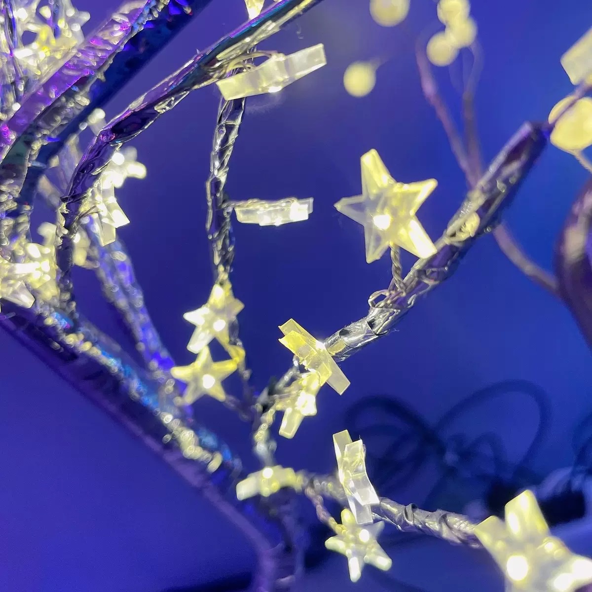 LED copper wire small tree lamp, starry sky lamp, room homestay, romantic branch decoration, simulated tree lamp, decorative item shaped lamp, starry sky warm white stars Item Picture