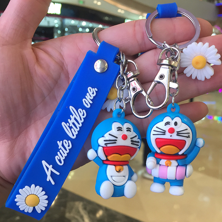 创意公仔叮当猫钥匙挂件汽车挂饰书包饭卡钥匙链娃娃机钥匙扣图
