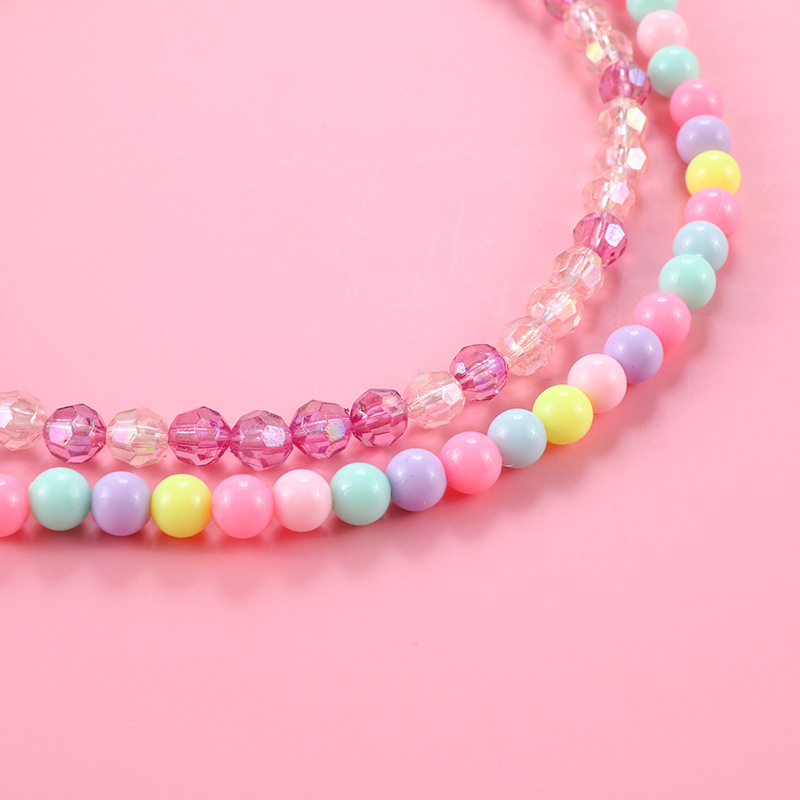 Children's love necklace manufacturer supplies resin acrylic key love pendant necklaces in stock for wholesale details Picture