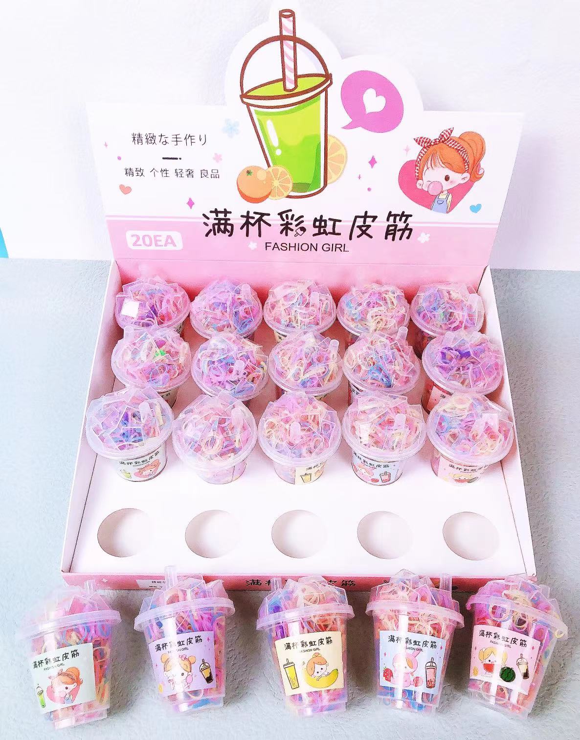 DIY满杯彩虹编织手绳 果冻马卡龙皮筋手链详情图2