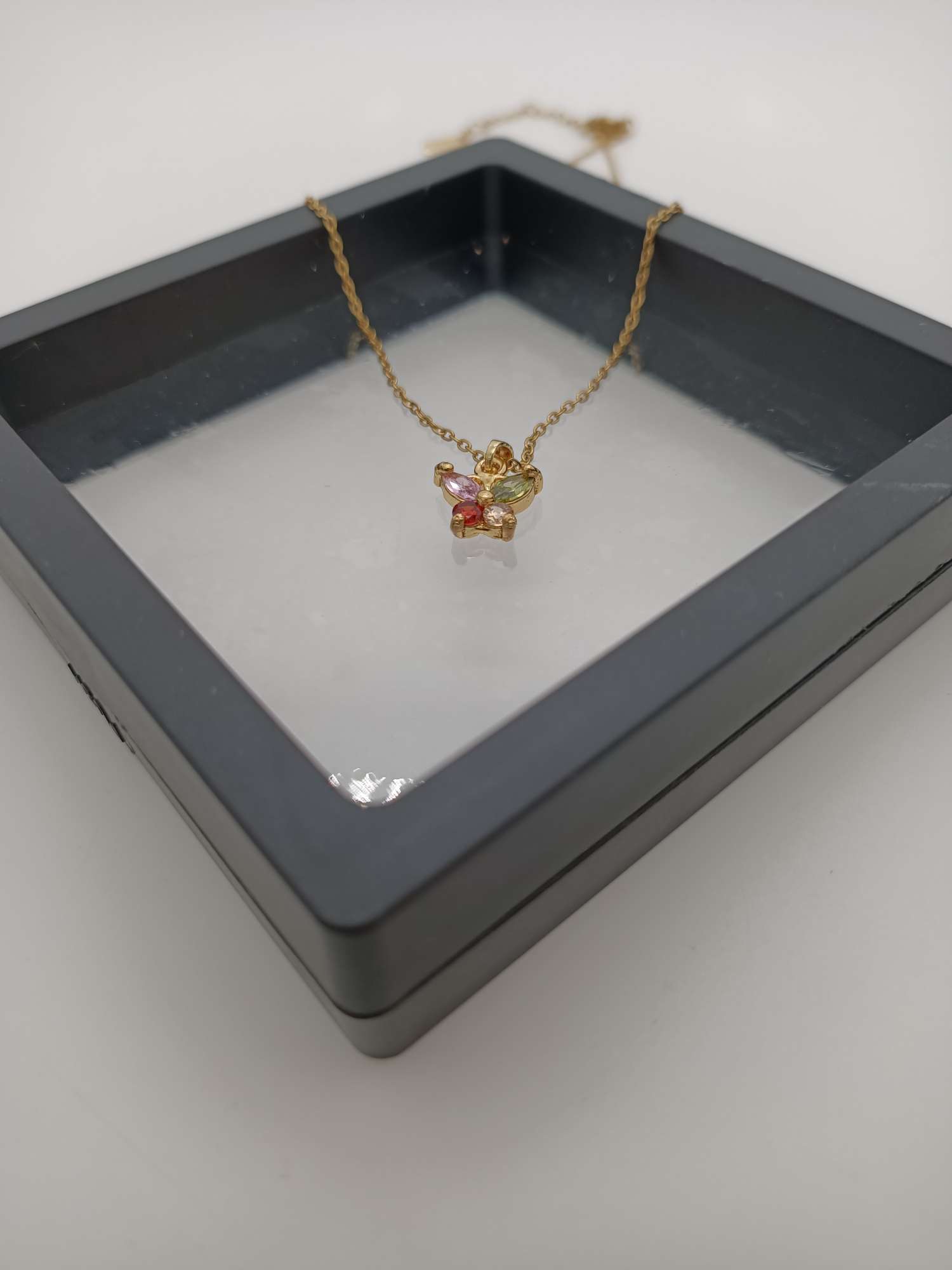 Colorful butterfly necklace details Picture