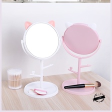 化妆镜子台式梳妆镜子公主镜折叠便携大号网红简约随身宿舍桌面镜