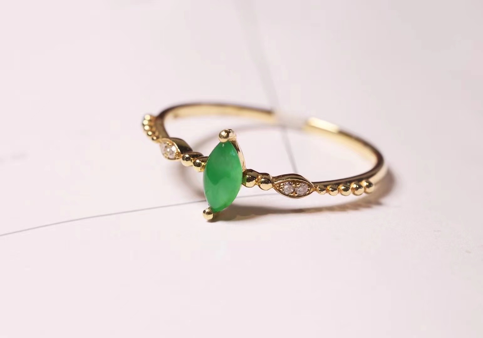 Fresh ring New Bori 078 natural emerald ring details Picture