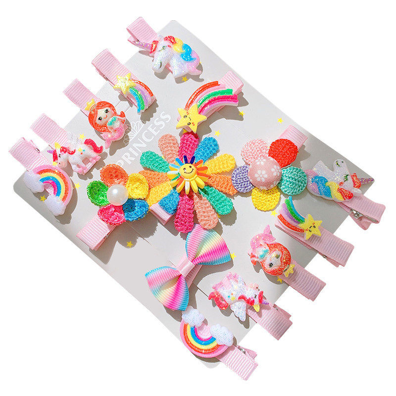 Children's hair clip set, handmade clip bag, fabric hair clip, side clip, bangs clip, baby broken hair clip, no damage to hair detail image 5