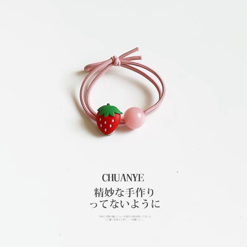 High appearance level fruit hair tie ins red hair circle headdress hair tie rubber band sen women's summer hair tie hair tie