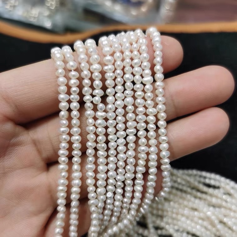 半成品珍珠项链散珠2-3mm小珍珠白色淡水珠天然diy项链 特价详情图5
