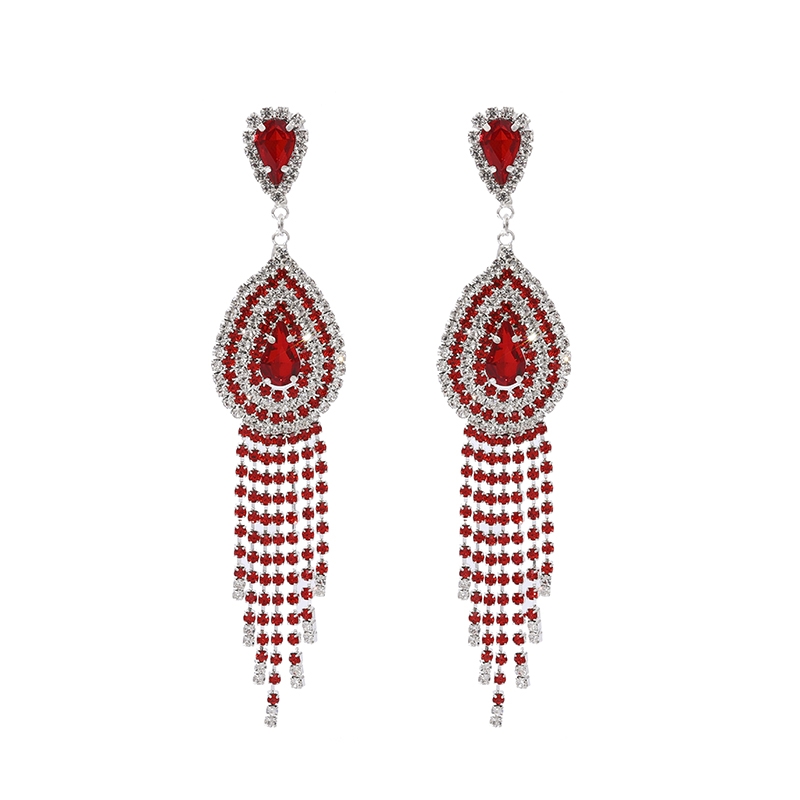 Europe and the United States exaggerated tassel earrings dangle Korean version of fashion earrings long network red temperament sexy 2024