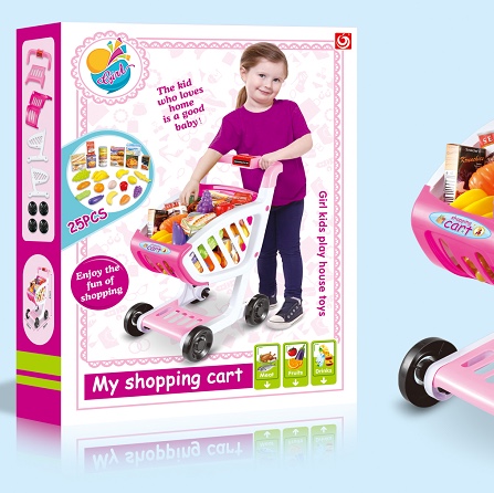 Shopping cart toys, children's strollers, baby simulation supermarket trolleys, kids playing house 17002