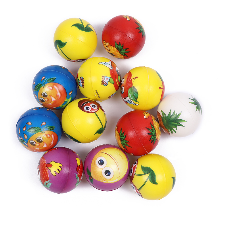 6.3pu ball football small flower digital mixed style football Old style smiling face, blue ball tennis ball baseball, sponge foam elastic ball children's toys, can be mixed with designated patterns