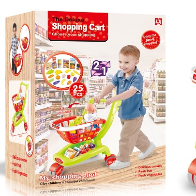 Shopping cart toys, children's strollers, baby simulation supermarket trolleys, kids playing house 17003