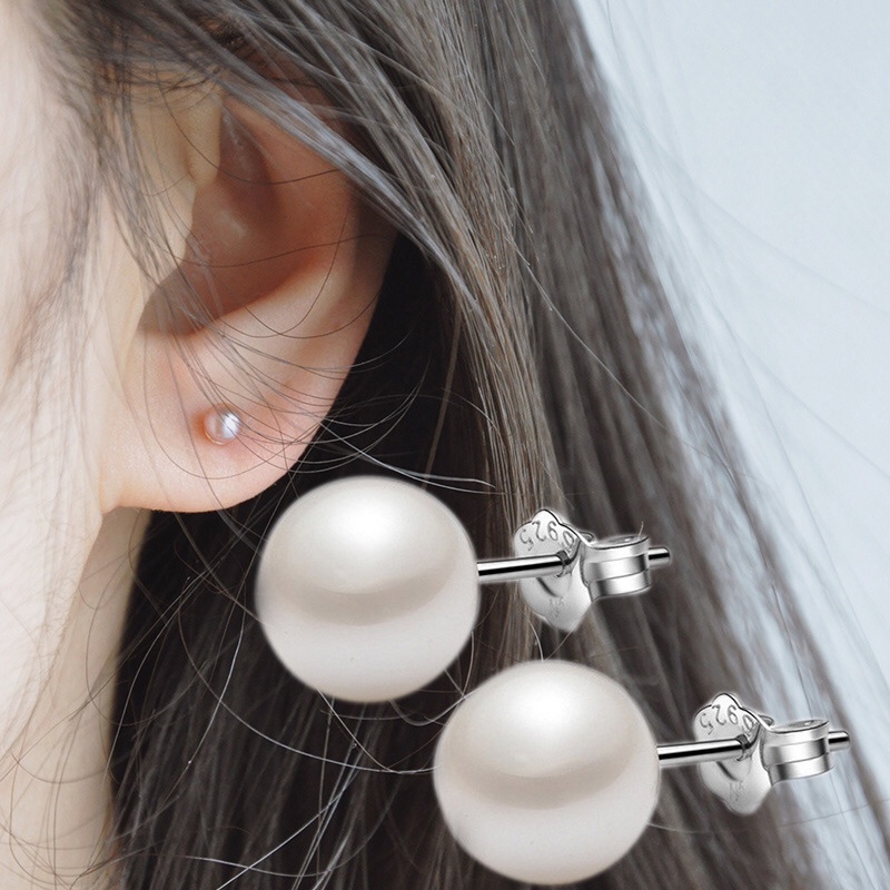 8mm12 pairs of carle studs Fashion simple imitation pearl studs