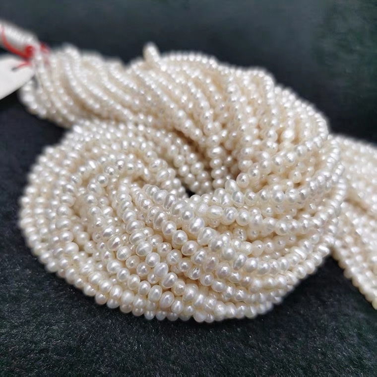 半成品珍珠项链散珠2-3mm小珍珠白色淡水珠天然diy项链 特价详情图3