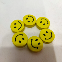 Manufacturers direct sales of wooden accessories wafer smiley yellow