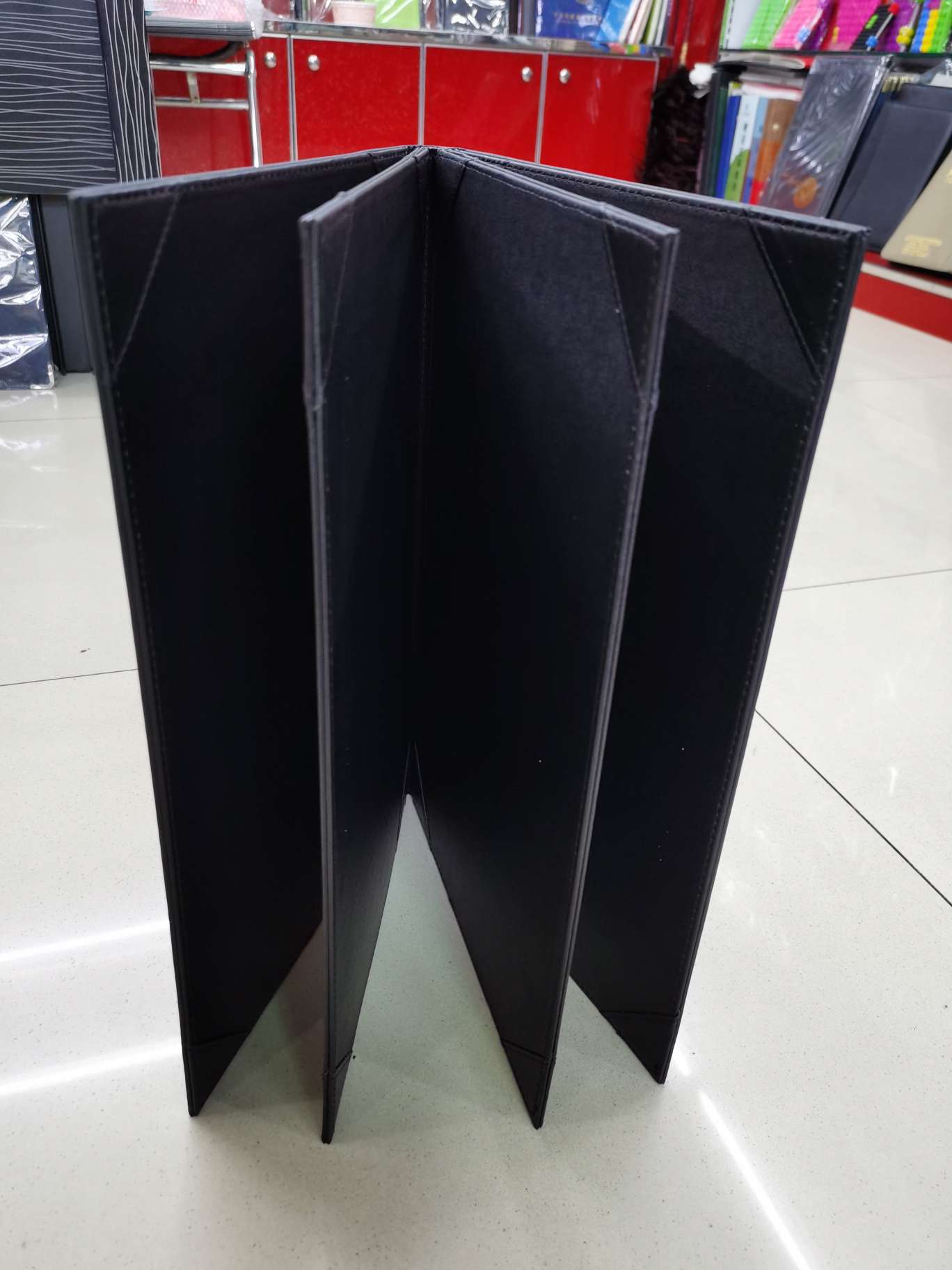 翻页式菜单本 寿司本 签约本 斜角菜谱 PU本子细节图