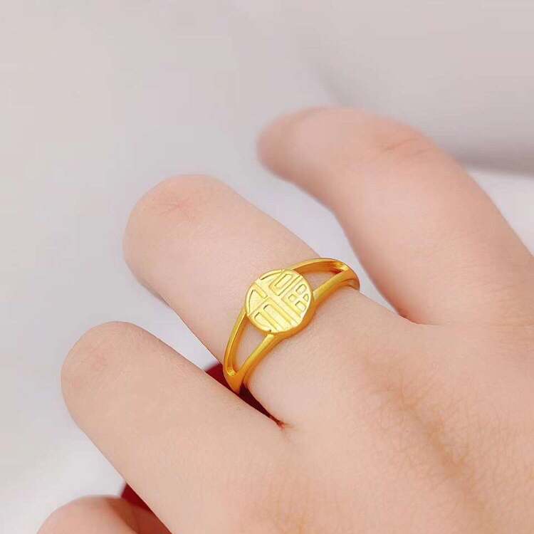 Sand face blessing ring, vacuum plating, long time does not change color
