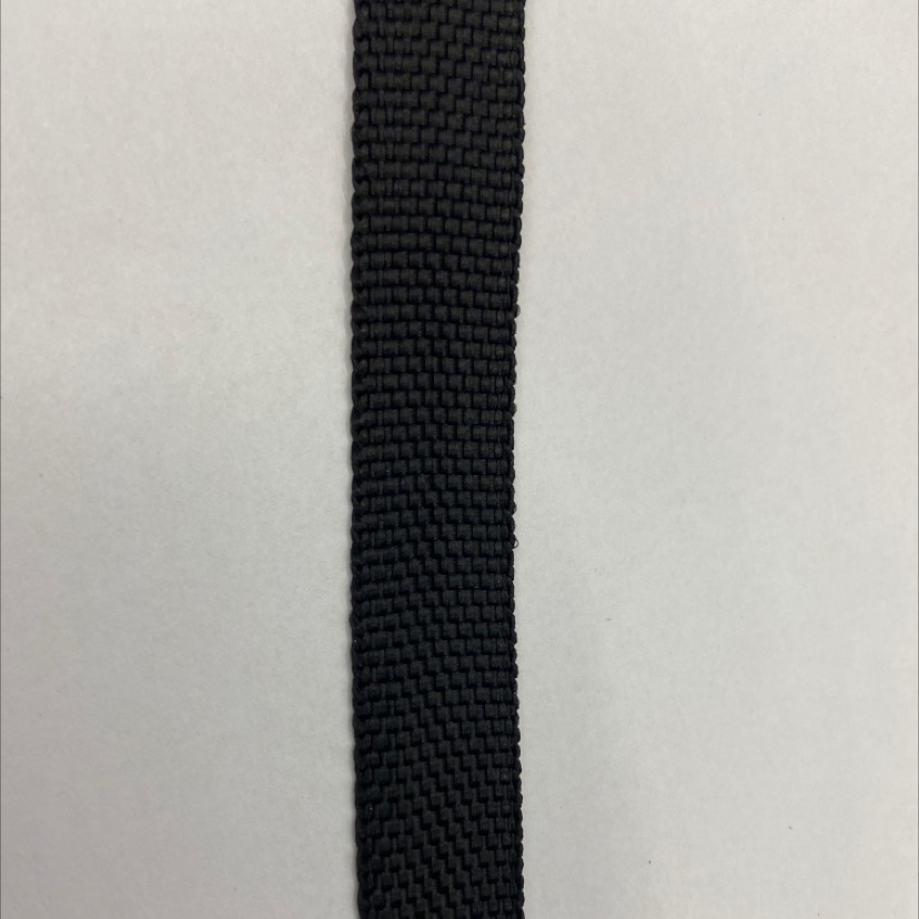 1.5cm polypropylene black plain border webbing 53#