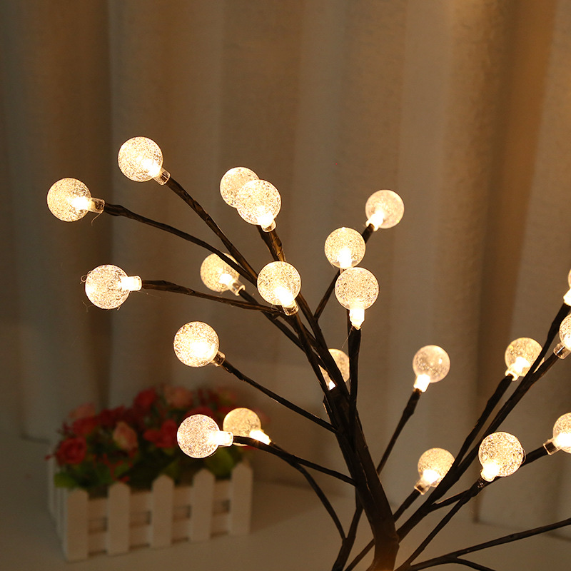 Desk lamp, heart-shaped atmosphere decoration, illuminated small tree, ins style LED renovation, dormitory background, small night cross-border crystal, 45cm high Application Scenario