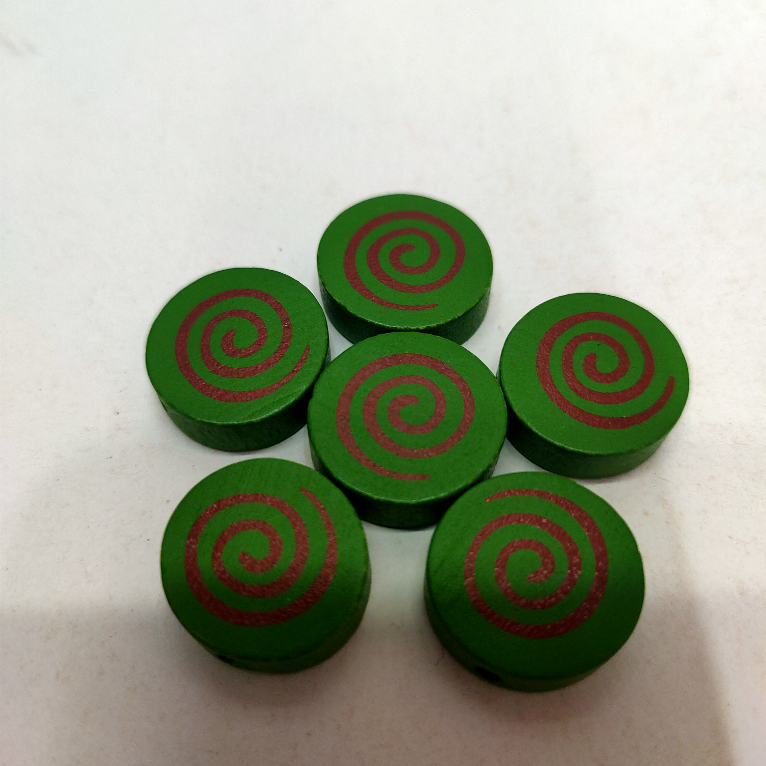 厂家直销木质配件1.8圆片螺纹绿色
