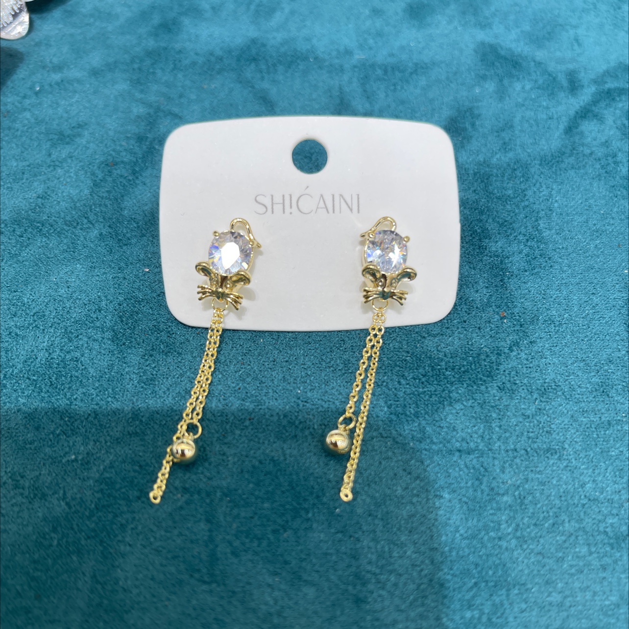 Gold Mickey Mouse earrings