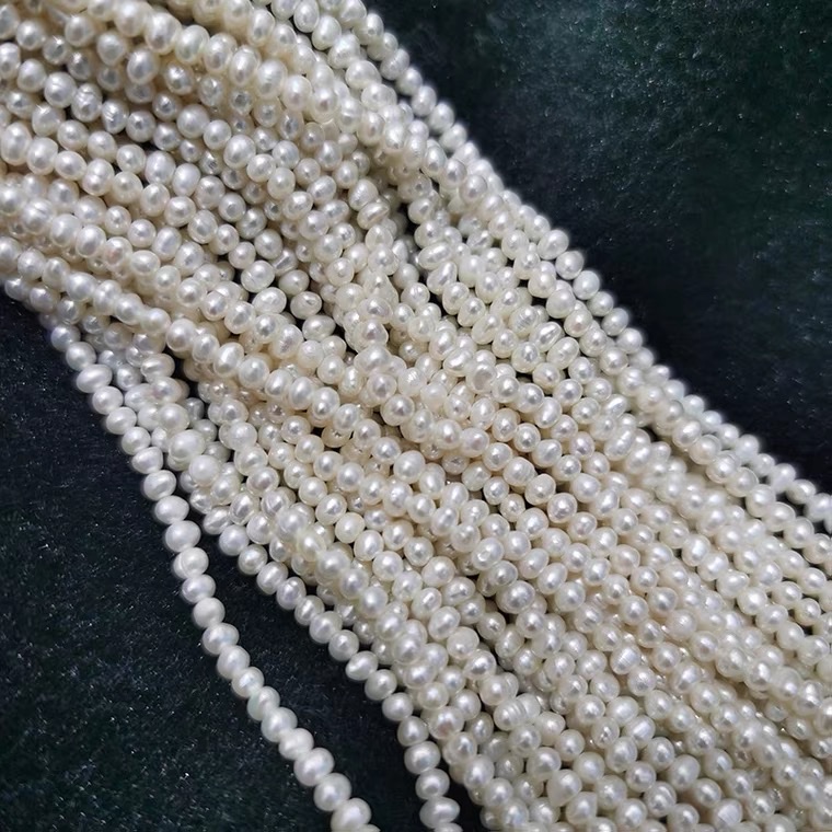 半成品珍珠项链散珠2-3mm小珍珠白色淡水珠天然diy项链 特价详情图4