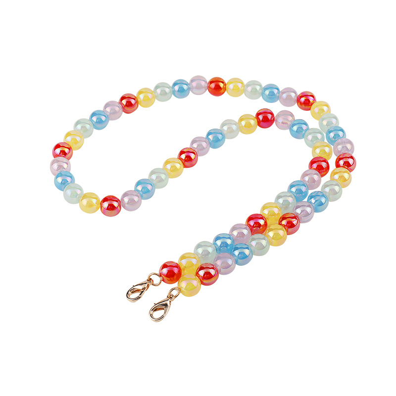Cross-border new color acrylic bead children's necklace and mask chain manufacturer's supply can be customized for girls' pendant chains