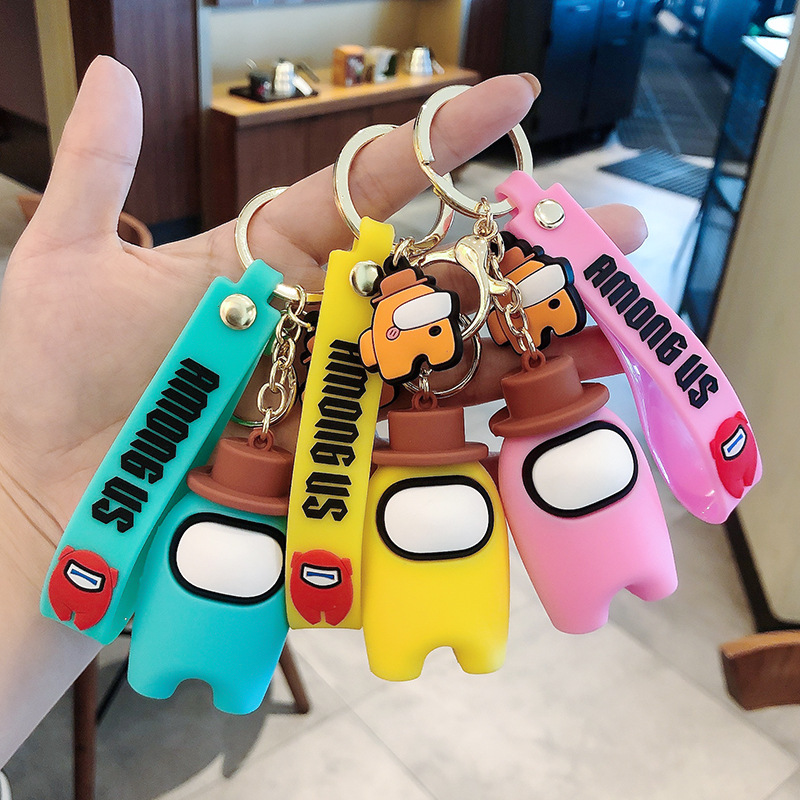 新款太空狼人杀创意钥匙扣挂件魔术帽狼人杀公仔书包挂饰汽车挂链