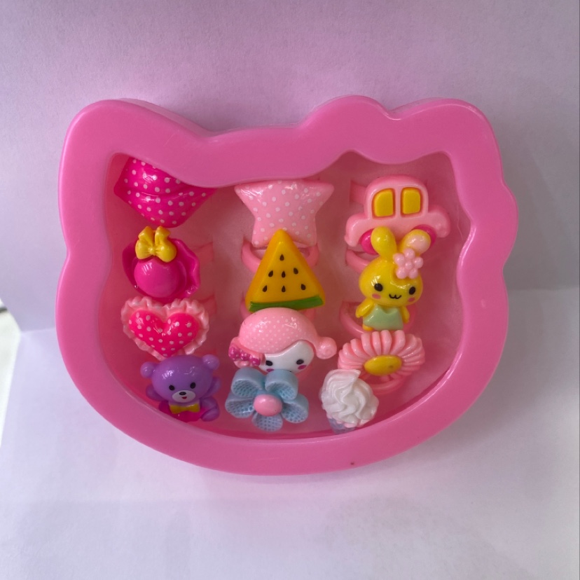 小猫戒指盒亮油戒指细节图