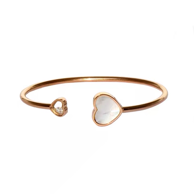 The same style of titanium steel gold-plated bracelet as the Internet celebrity, stainless steel bracelet, open bracelet detail image 3