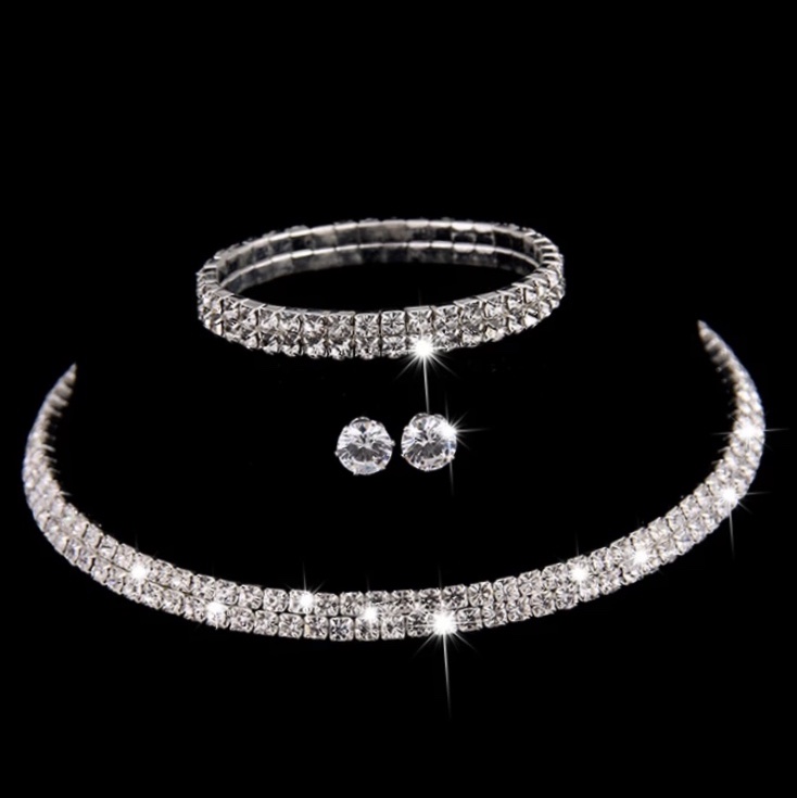 Necklace 025 Necklace earrings bracelet three-piece set thumbnail