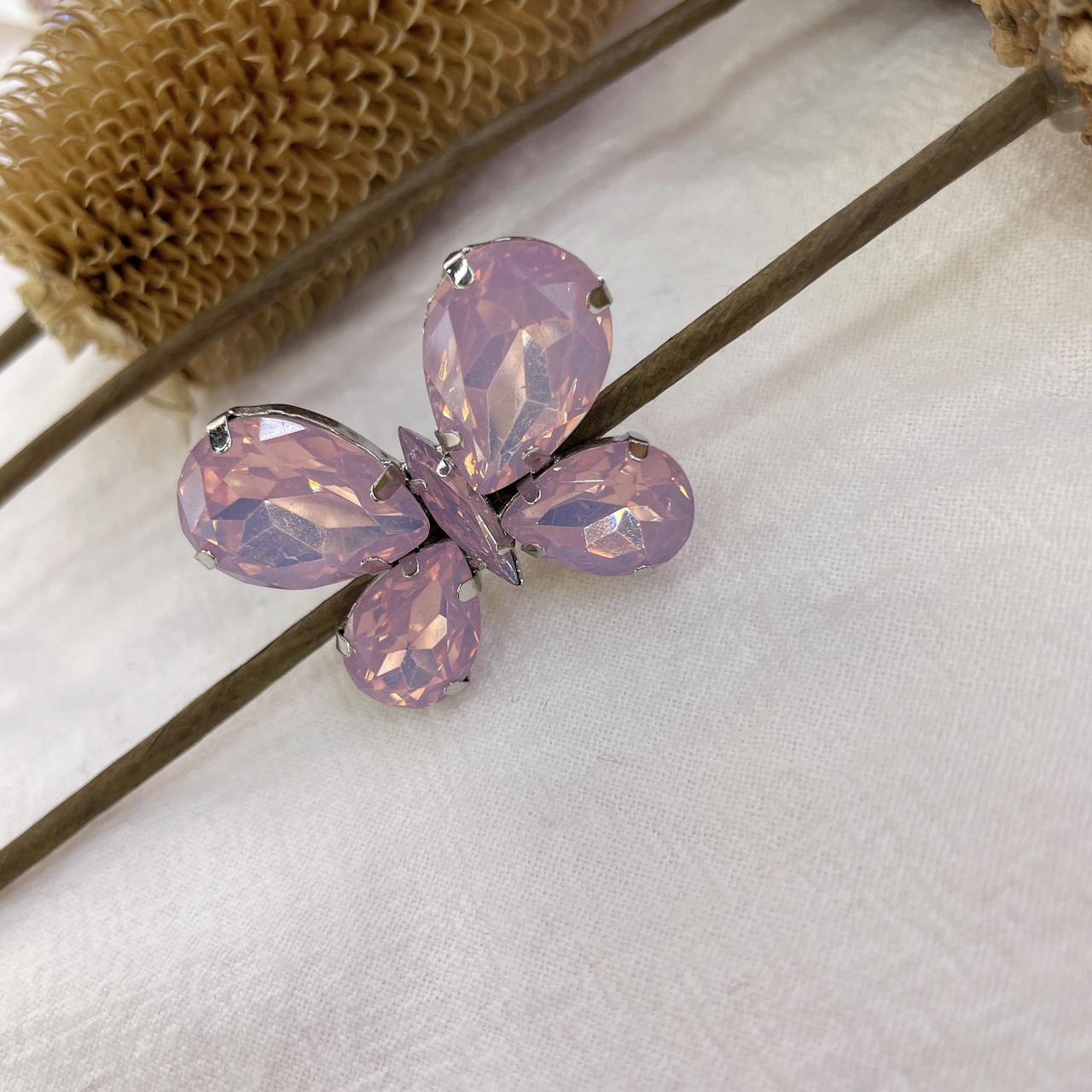 巴洛克金属炫雅蝴蝶结大钻手工戒指