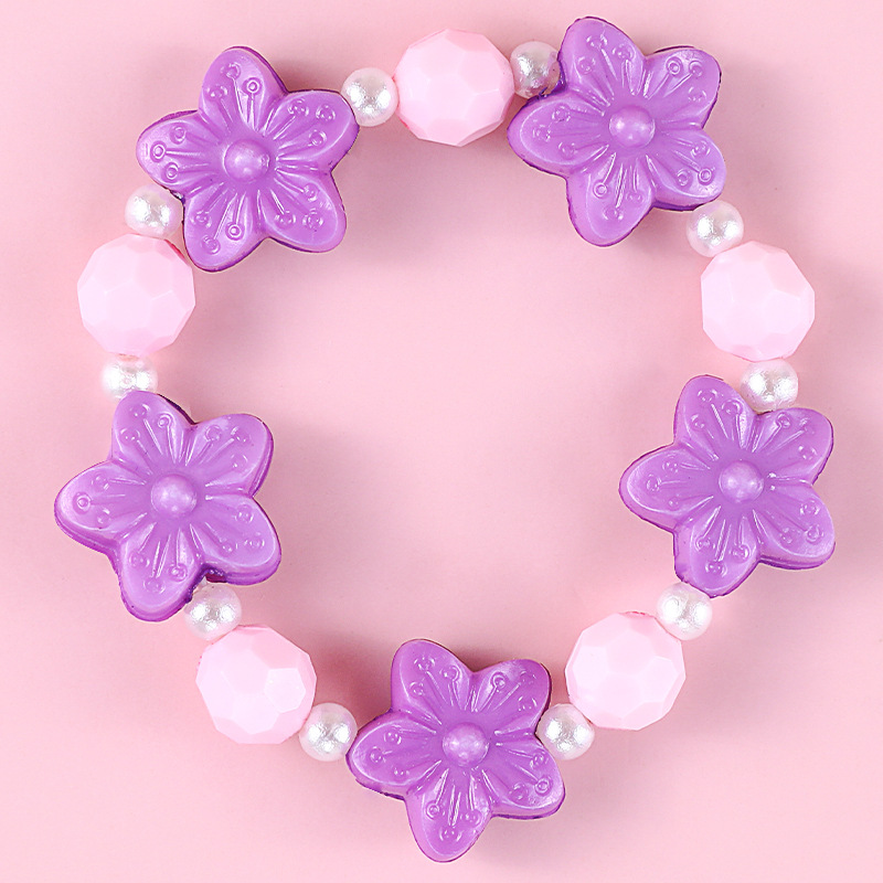 Flower flower children's natural style small flower acrylic bead girls' bracelet manufacturer supply, customizable accessories available details Picture