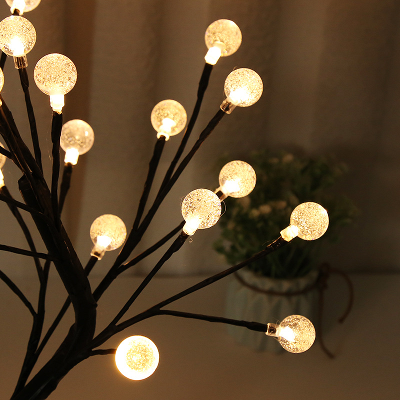 Desk lamp, heart-shaped atmosphere decoration, illuminated small tree, ins style LED renovation, dormitory background, small night cross-border crystal, 45cm high Specification image